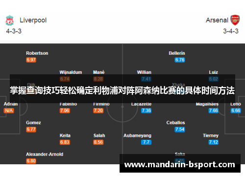 掌握查询技巧轻松确定利物浦对阵阿森纳比赛的具体时间方法